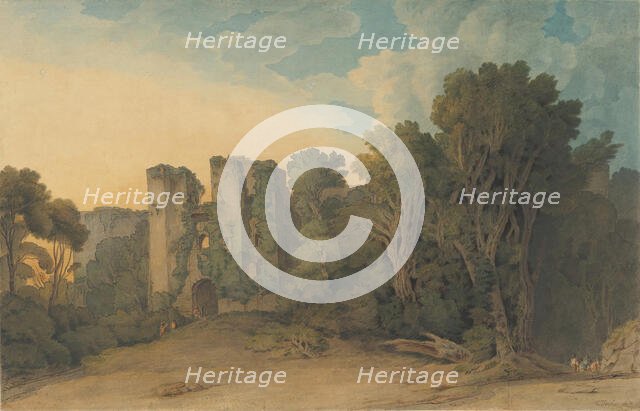 Berry Pomeroy Castle in the County of Devon, (?) 1775-1805. Creator: Francis Towne.