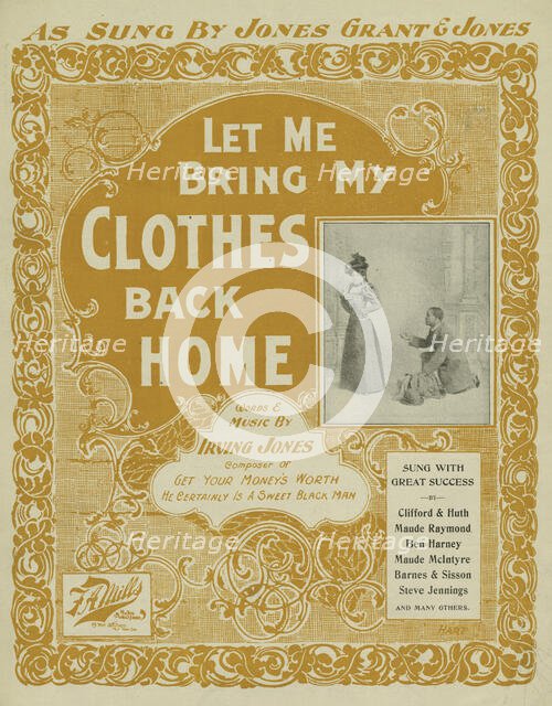 'Let me bring my clothes back home', 1898. Creator: Geo. O. Hart.