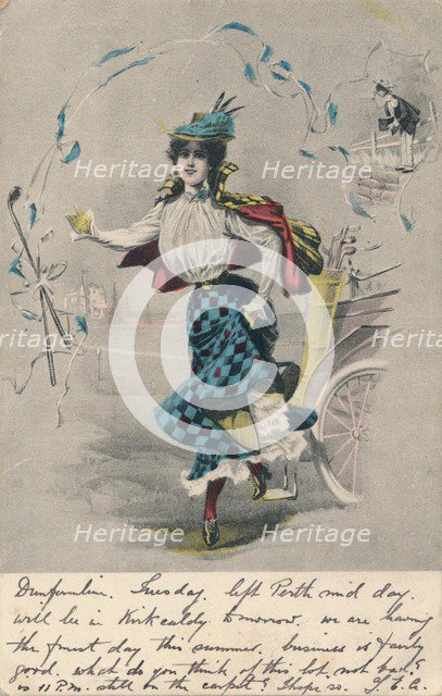 'Decorative Female Golfer 1', c1904. Artist: Unknown.