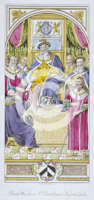 Painted window in St Bartholomew's Hospital, Smithfield, City of London, 1810. Artist: William P Sherlock