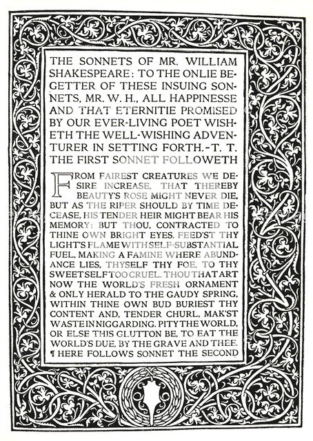 'Riccardi Press: Page from Sonnets of Shakespeare, c.1914. Artist: Herbert Percy Horne.