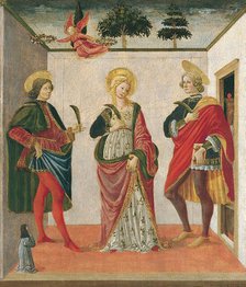 Saint Cecilia between Saint Valerian and Saint Tiburtius with a Donor, 1470. Creator: Francesco Botticini.
