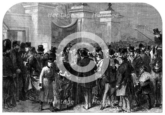 Illness of the Prince of Wales: the bulletin at Marlborough House, 1871. Creator: Unknown.