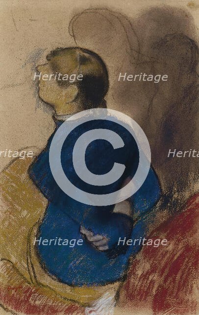Young Woman in Blue, about 1884. Creator: Edgar Degas.
