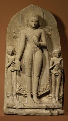 Buddha Shakyamuni with Monk Attendants, 11th-12th century. Creator: Unknown.