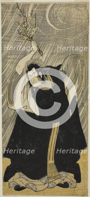 The Actor Nakamura Nakazo I as the thunder god, an incarnation of Kan Shojo, in the pla..., c. 1780. Creator: Shunsho.