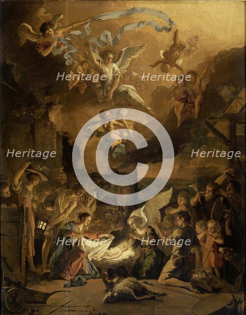 The Adoration of the Shepherds, 1663. Creator: Abraham Hondius.