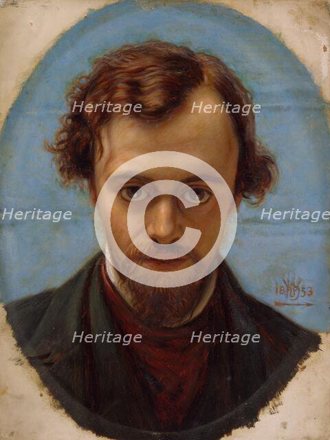 Portrait of Dante Gabriel Rossetti at 22 years of Age, 1883. Creator: William Holman Hunt.