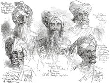 The Prince of Wales in India: native soldiers distinguished for their services, 1876. Creator: William Simpson.