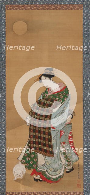 A Courtesan and her attendant, 1735-1868. Creator: Utagawa Toyoharu.