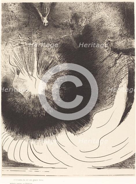 Et il tombe du ciel une grande etoile ardente (And there fell a great star from heaven..., 1899. Creator: Odilon Redon.