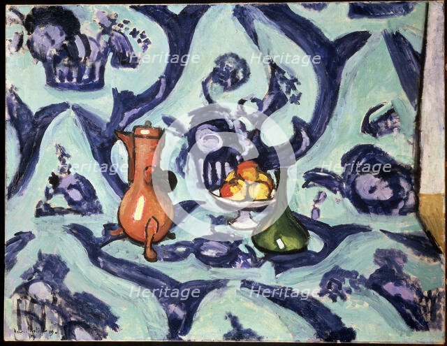 'Still Life with Blue Tablecloth', 1909.  Creator: Henri Matisse.