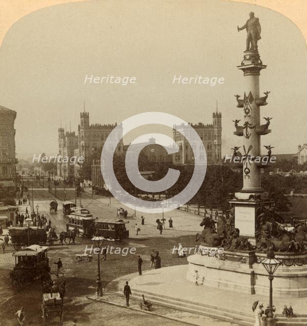 'The Tegetthoff Monument, in the Prater-Stern, Vienna, Austria', 1898. Creator: Underwood & Underwood.