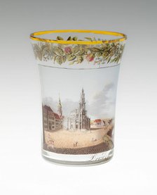 Beaker with a view of Dresden, Germany, 1816. Creator: Gottlob Samuel Mohn.