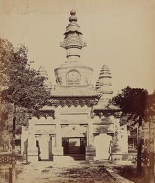 Thibetan Monument in the Lama Temple, Pekin, October 1860, 1860. Creator: Felice Beato.