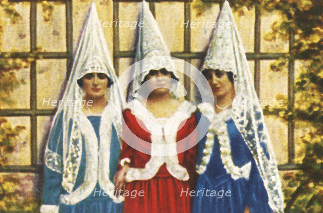 Spanish women in mantillas, c1928. Creator: Unknown.