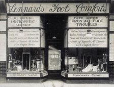 Shop of Lennard's Ltd orthopaedic suppliers and chiropodists: exterior, c1930s. Creator: USA Studios.