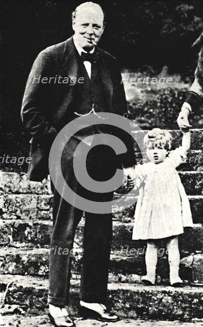 'Mr. Churchill with His Daughter', 1924, (1945). Creator: Unknown.
