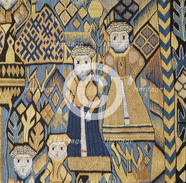 Detail of a tapestry showing Bathsheba and David, 17th century. Artist: Unknown