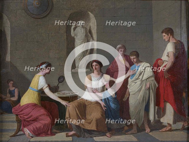 Cornelia, mother of the Gracchi, c. 1793. Creator: Suvée, Joseph-Benoît (1743-1807).