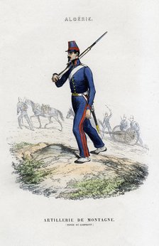 Mountain artillery; French Army in Algeria. Artist: Unknown