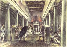 Interior of the Temple of Mithras. Artist: Unknown