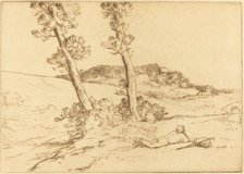 Traveler Reclining on the Grass (Le voyageur etendu sur le gazon). Creator: Alphonse Legros.