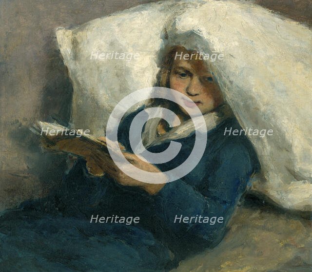 Reading, 1920-1930. Creator: Bohuslav Kozák.