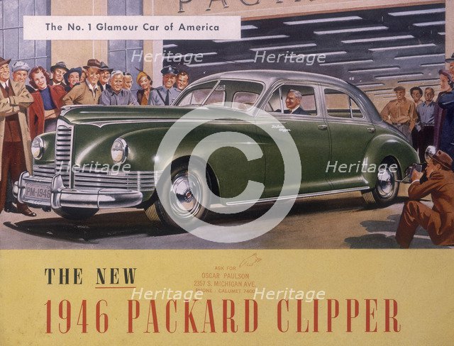 Poster advertising a Packard Clipper, 1946. Artist: Unknown