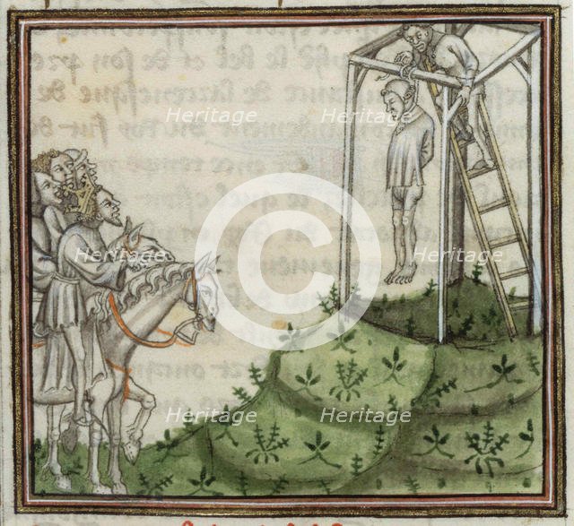 The execution of Enguerrand de Marigny. From Grandes Chroniques de France , 14th century. Creator: Anonymous.