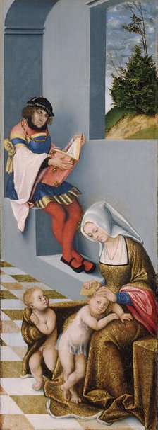 Mary Salome and Zebedaeus (with the features of John the Constant) with their sons..., 1509. Creator: Lucas Cranach the Elder.