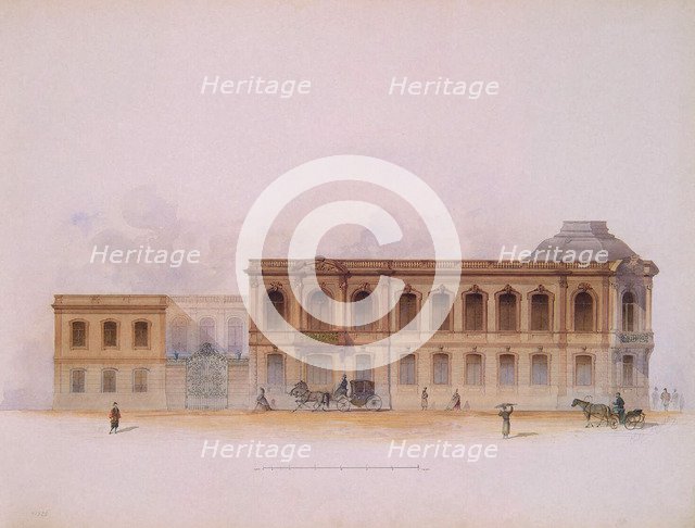 The Stroganov Palace in Saint Petersburg. Facade, 1863. Artist: Mayblum, Jules (19th century)