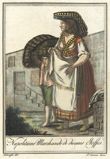 Costumes de Différents Pays, 'Napolitaine Marchande de Diverses Etoffes', c1797. Creators: Jacques Grasset de Saint-Sauveur, LF Labrousse.