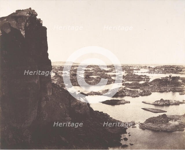 Deuxième Cataracte, Rocher d'Abouçir, Rapides et Ilots Granitiques, 1851. Creator: Félix Teynard.