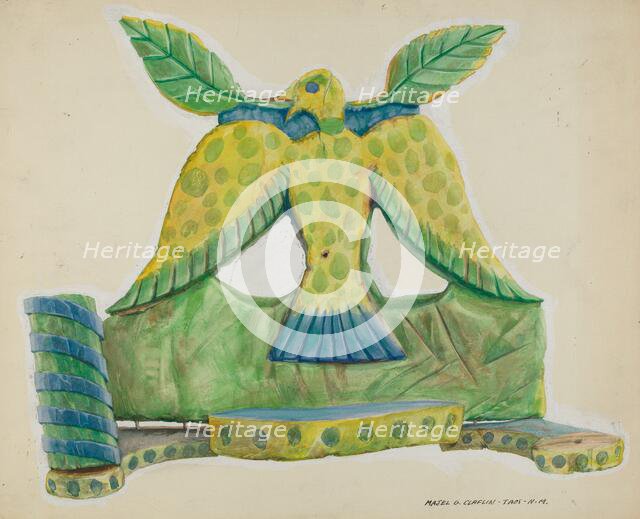 Painted Wooden Sconce, c. 1939. Creator: Majel G. Claflin.