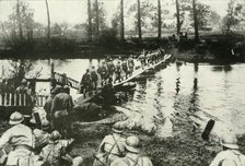 'French Troops Crossing a River', (1919). Creator: Unknown.