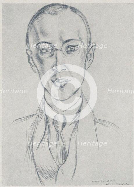 Portrait of the composer Sergei Prokofiev, Program for Ballets Russes, 1921. Creator: Henri Matisse.