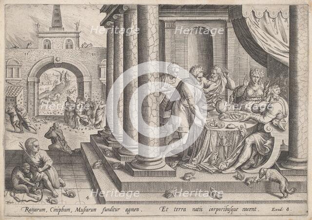 The Plague of Frogs, c.1585. Creator: Johann Sadeler I.