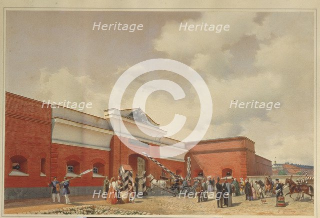 The Kronstadt Sea Fortress (The Saint Petersburg Gates), 1850. Artist: Premazzi, Ludwig (Luigi) (1814-1891)