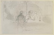 Brasserie à Mayence, 1858. Creator: James Abbott McNeill Whistler.