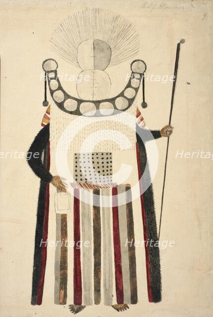 A Chief Mourner of Tahiti, 1769.  Creators: Alexander Buchan, John Frederick Miller.