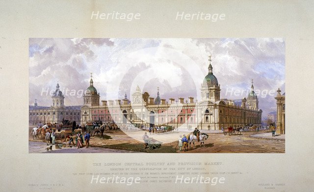 Smithfield Market, City of London, 1875.                                                  Artist: CF Kell