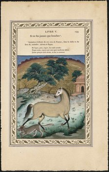 Le cheval et le loup (The Horse and the Wolf), 1837-1839. Creator: Imam Bakhsh Lahori (active 1830s-1840s).