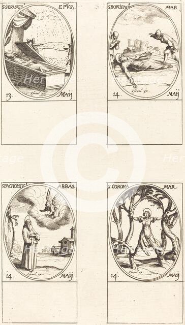 St. Servatius; St. Boniface; St. Pachomius; St. Corona. Creator: Jacques Callot.