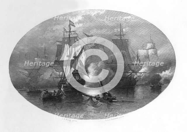 The naval Battle of Sole Bay, 1672, (c1870). Artist: CL van Kesteren