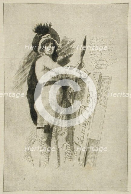 La Muse de Rops, 1895. Creator: Félicien Rops.