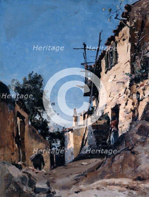 'The Old Town Below the Cemetery, Menton', 1890. Artist: Emmanuel Lansyer