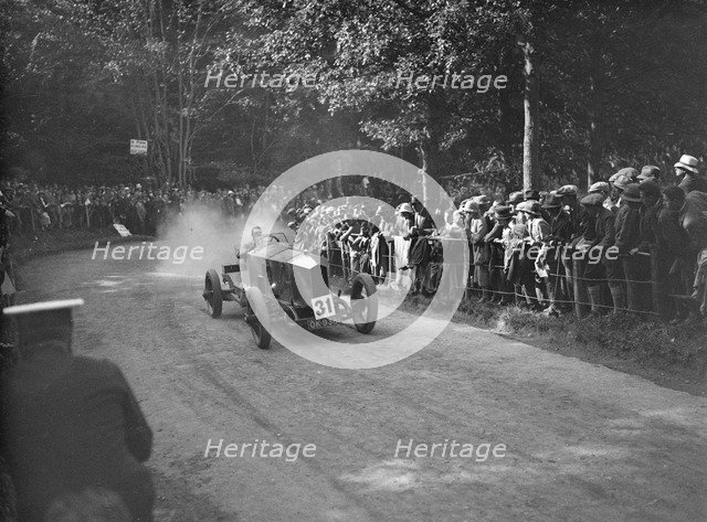 Lanchester 40-50 hp of AJW Millership at the MAC Shelsley Walsh Hillclimb, Worcestershire, 1923. Artist: Bill Brunell.
