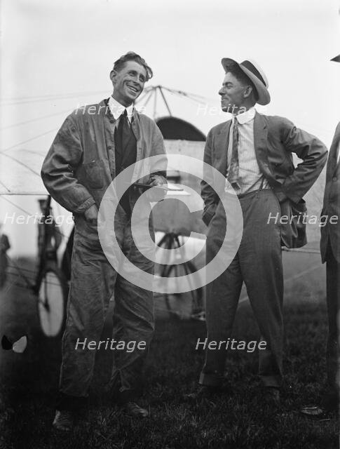 Bleriot Airplane, C. Murvin Wood (left), 1911. Creator: Harris & Ewing.