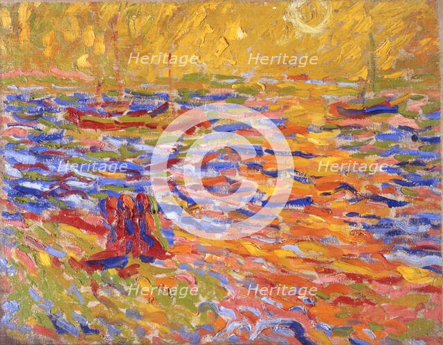 River landscape, c. 1907. Creator: Max Pechstein.